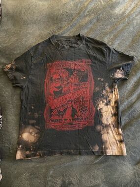 Vintage Black Tie-Dye Frankenstein & Dracula Graphic Tee - Men